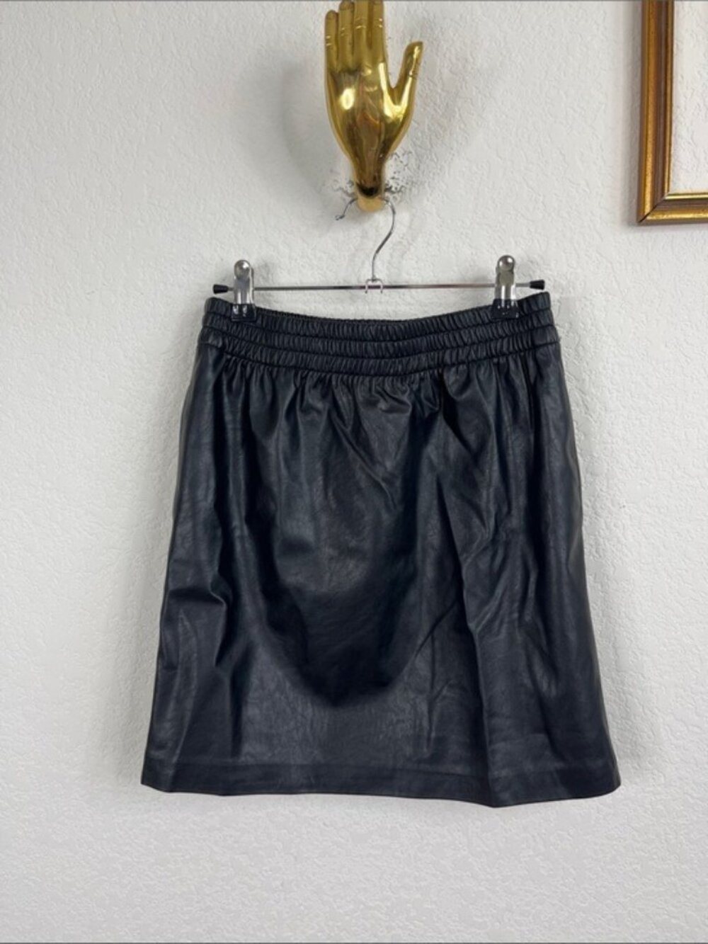 Anine Bing Soto Skirt Elastic Waist A Line Vegan Leather